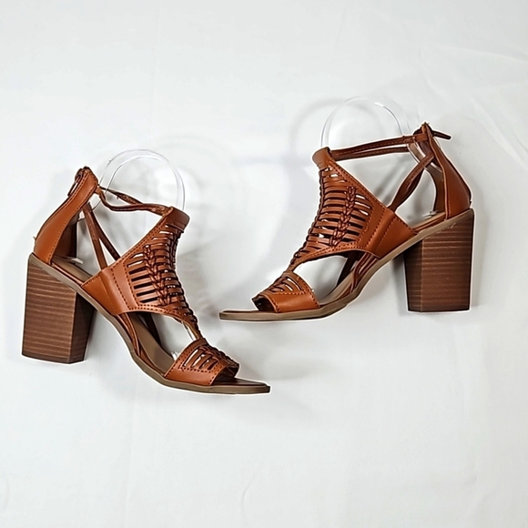 Merona Brown Leather Sandals Sz 7.5 - Picture 7 of 9